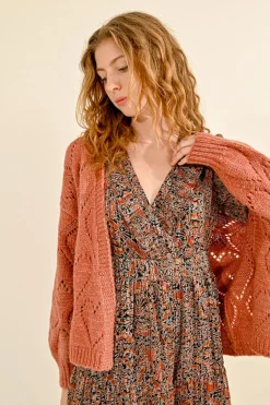 Heart Cardigan - Terracotta