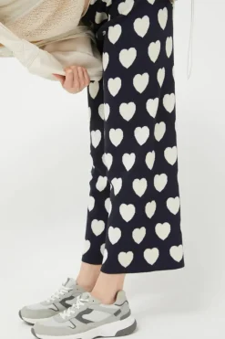 Heart Print Knit Pants