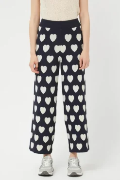 Heart Print Knit Pants