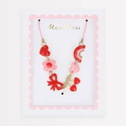 Hearts & Cherries Enamel Charm Necklace