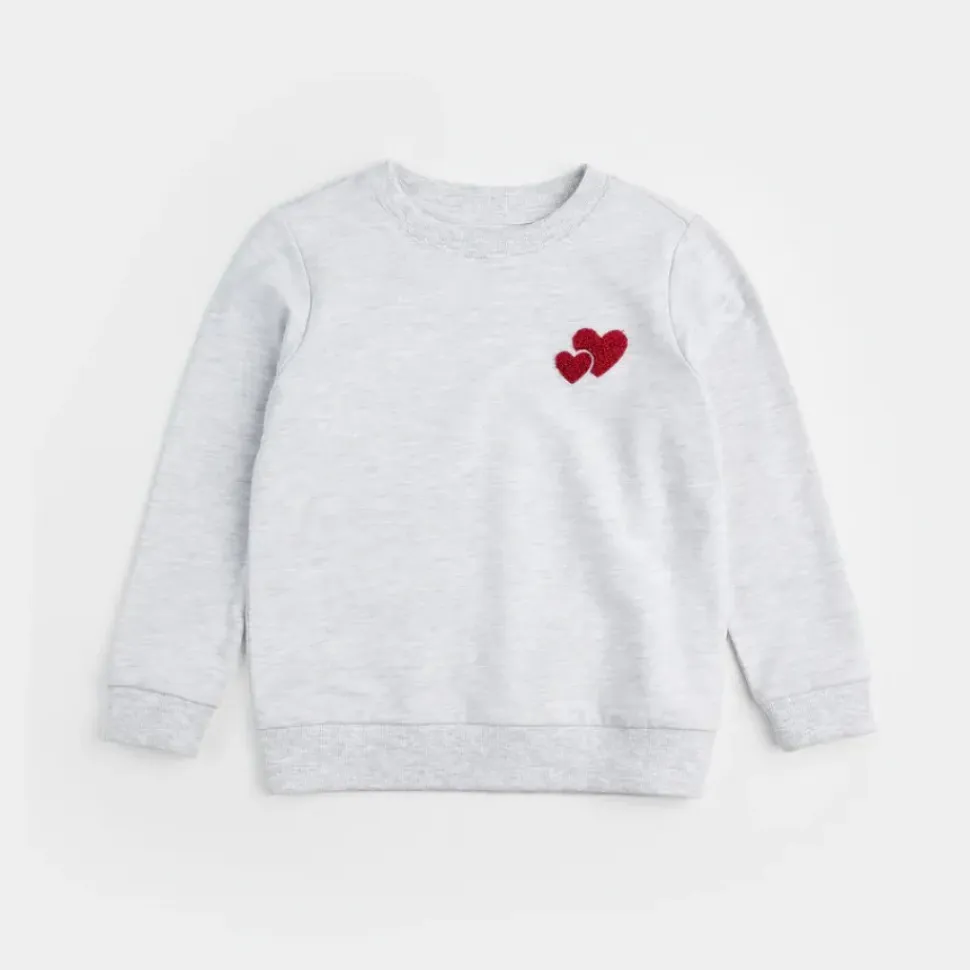 Heart to Heart Heather Grey Fleece Sweatshirt