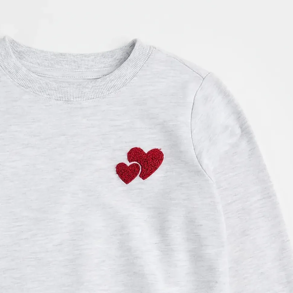 Heart to Heart Heather Grey Fleece Sweatshirt