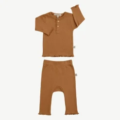 Henley + Leggings Set - Cashew
