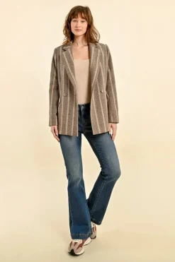 Herringbone Double-Breasted Blazer