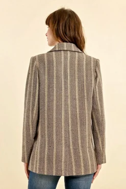 Herringbone Double-Breasted Blazer