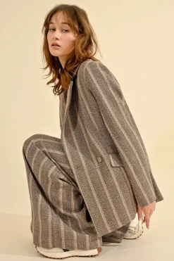 Herringbone Double-Breasted Blazer