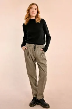 Herringbone Jogger Pants - Black