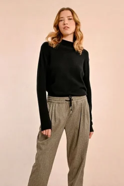 Herringbone Jogger Pants - Black