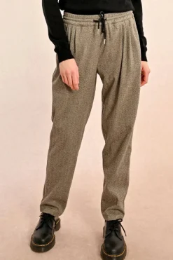 Herringbone Jogger Pants - Black