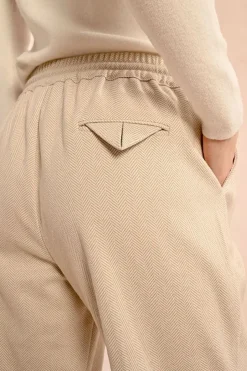 Herringbone Jogger Pants - Cream