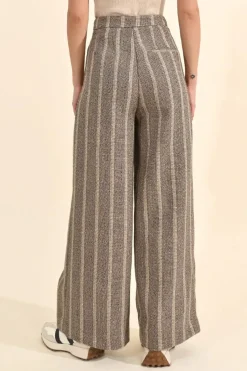 Herringbone Wide-Leg Pants