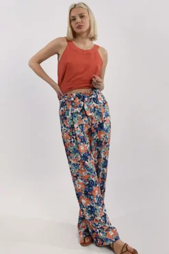 High Waist Floral Print Pants