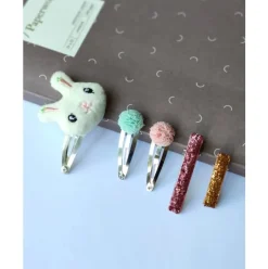 Honey Bunny Hair Clip Set (set of five)