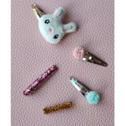 Honey Bunny Hair Clip Set (set of five)