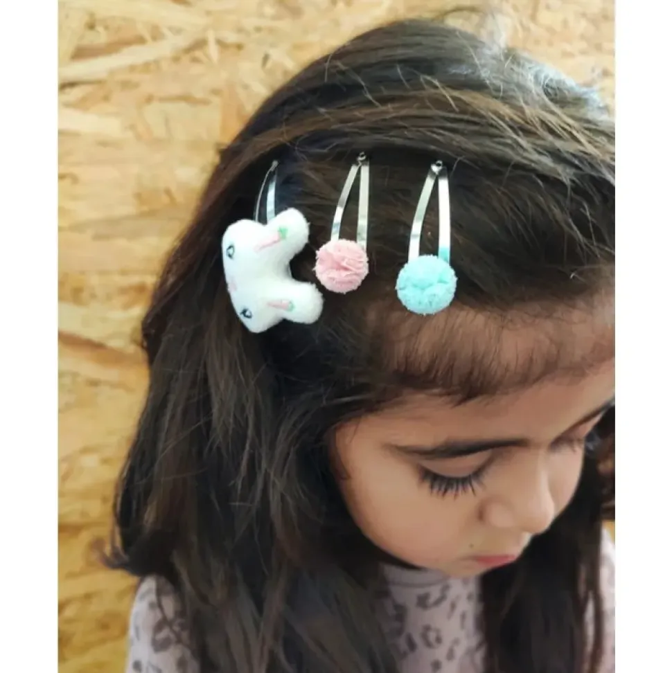 Honey Bunny Hair Clip Set (set of five)