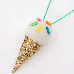 Ice Cream Pompom Necklace