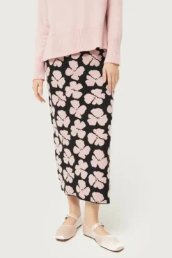 Jacinto Floral Print Jacquard Knit Skirt