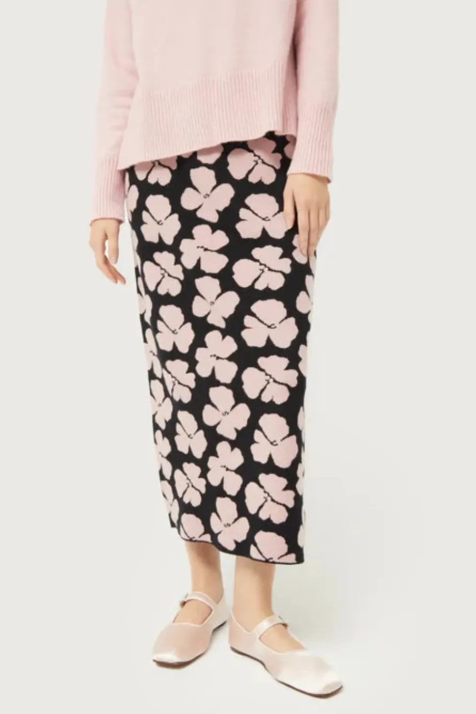 Jacinto Floral Print Jacquard Knit Skirt