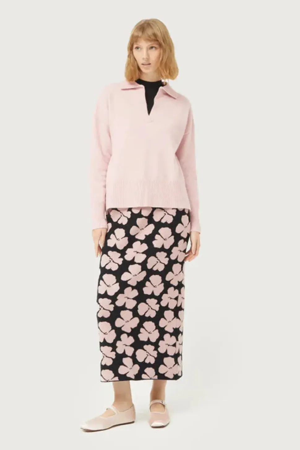 Jacinto Floral Print Jacquard Knit Skirt