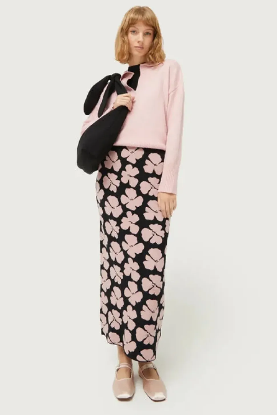 Jacinto Floral Print Jacquard Knit Skirt