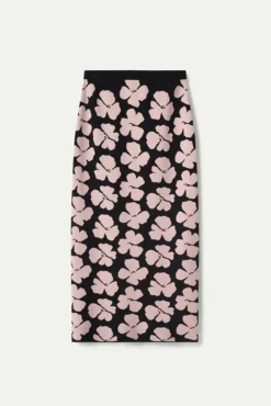 Jacinto Floral Print Jacquard Knit Skirt