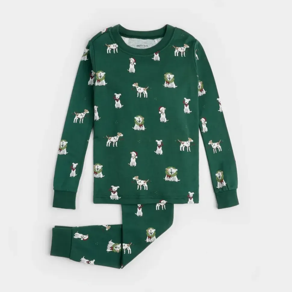 Jack Frost Russell Print on Trekking Green PJ Set