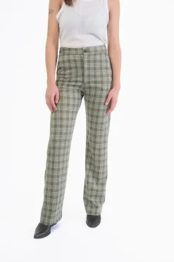 Jacquard 4-Pocket Chino - Olive Plaid