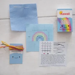 Kawaii Rainbow Arc Mini Cross Stitch Kit in A Matchbox