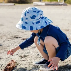 Kids Cotton Bucket Hats | Blue Whale