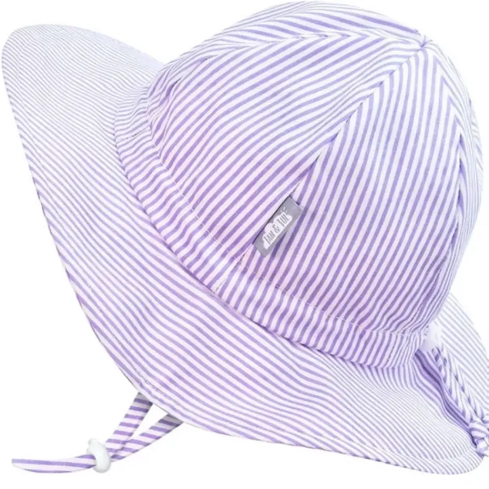 Kids Cotton Floppy Hat | Purple Stripes