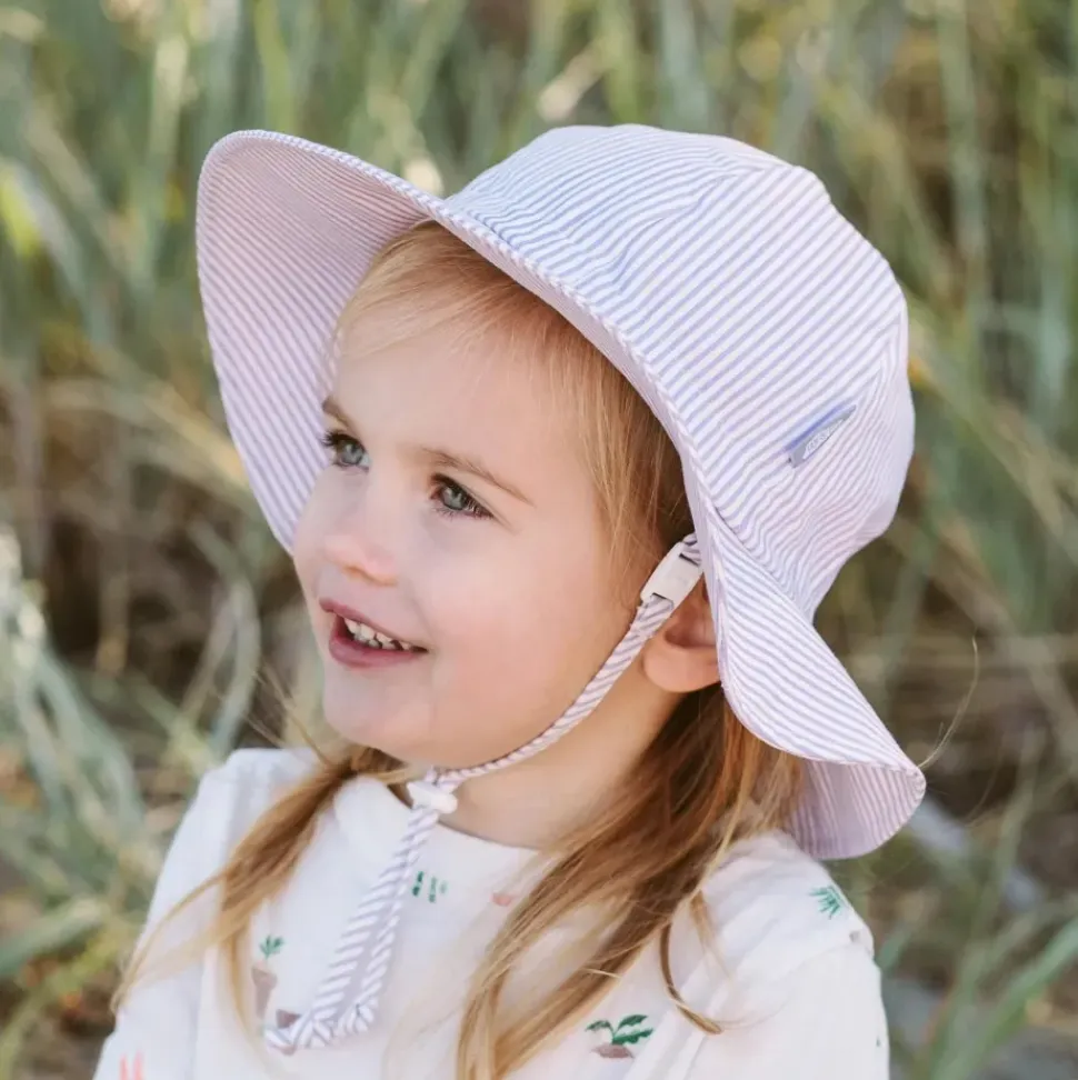 Kids Cotton Floppy Hat | Purple Stripes