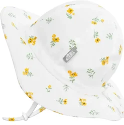 Kids Cotton Floppy Hats | Yellow Flower