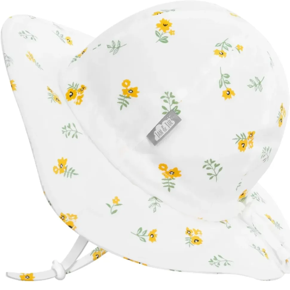 Kids Cotton Floppy Hats | Yellow Flower