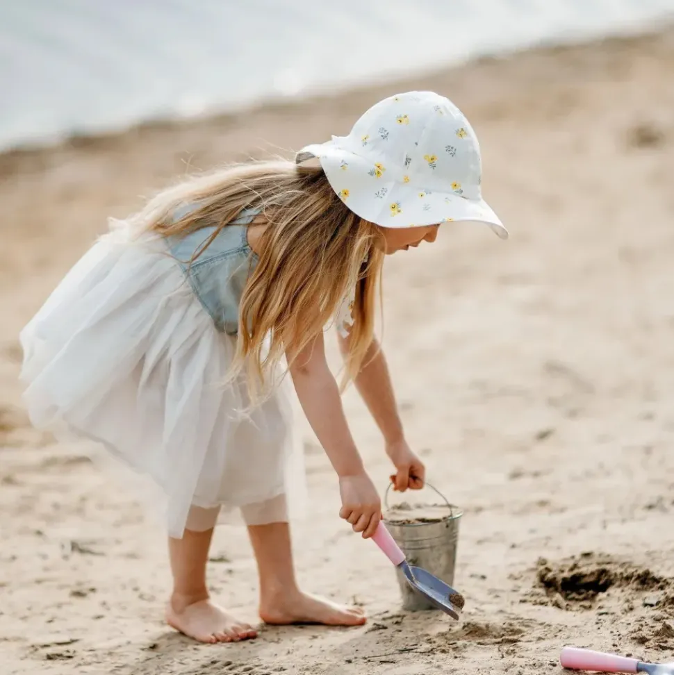 Kids Cotton Floppy Hats | Yellow Flower