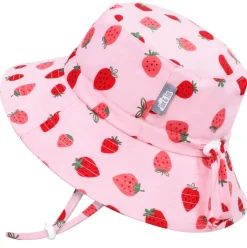 Kids Water Repellent Bucket Hats | Pink Strawberry