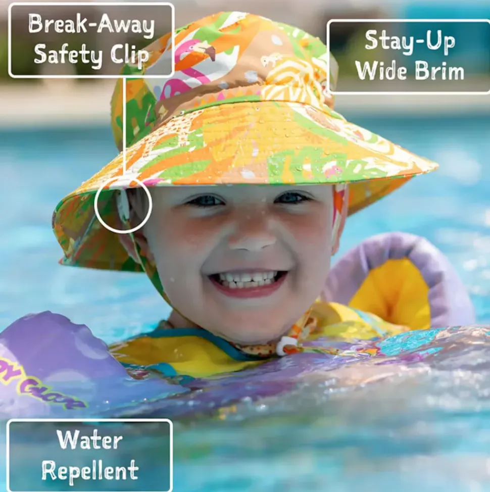 Kids Water Repellent Bucket Hats | Pink Ice Cream