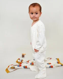 Kimono Top + Pants Set - Mushrooms Ivory