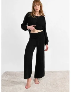 Knit Loungewear Pants - Black