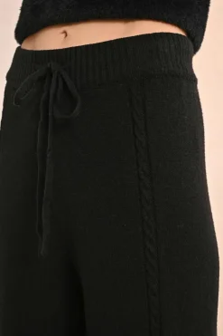Knitted Loungewear Joggers - Black