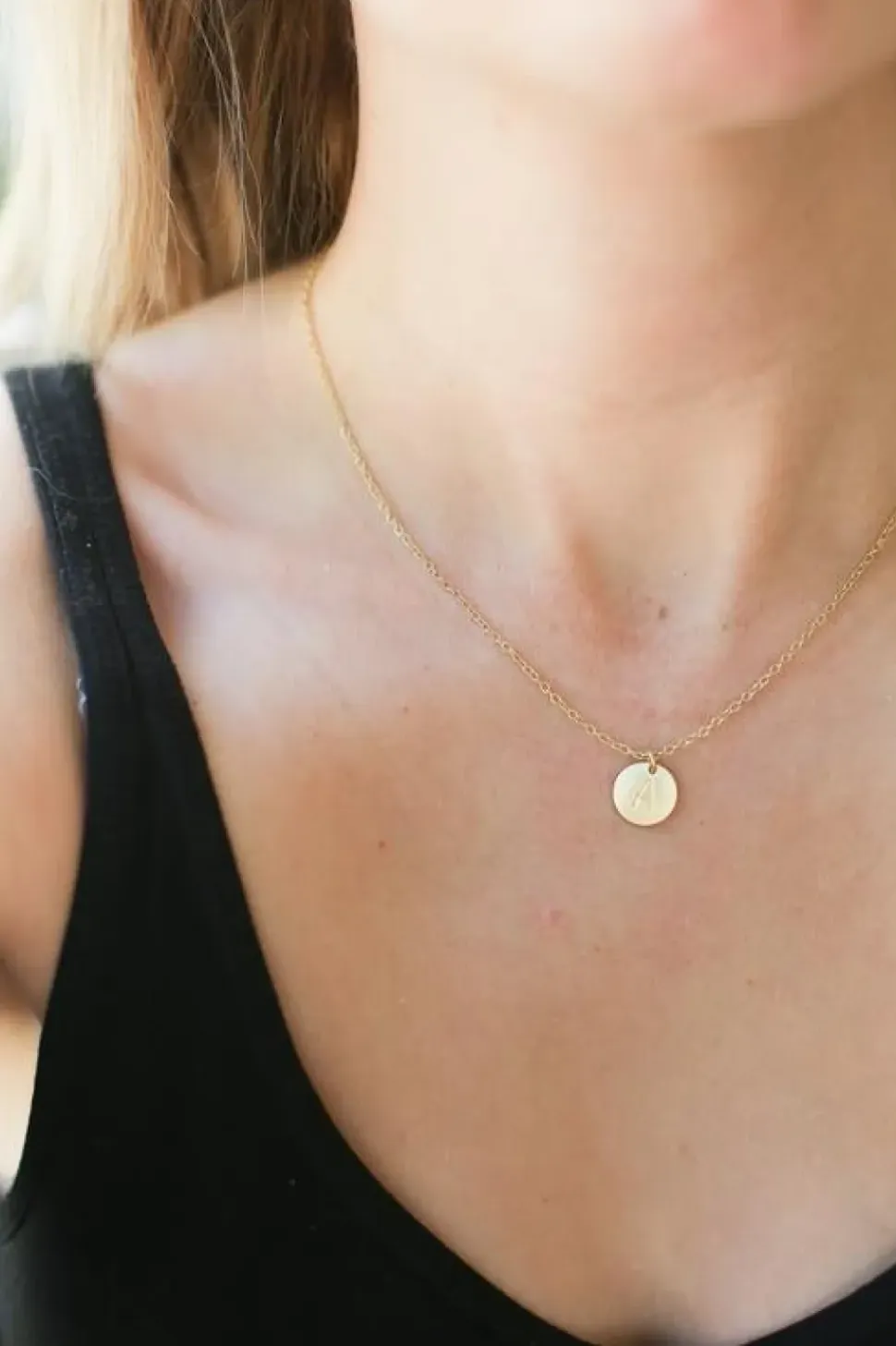 Letter Disc Necklace