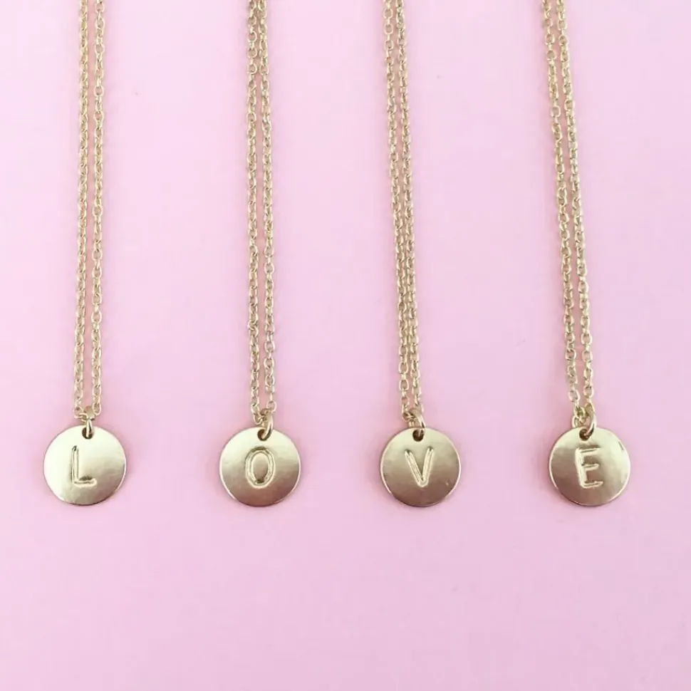 Letter Disc Necklace
