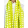Linen Scarf - Blocks Lime