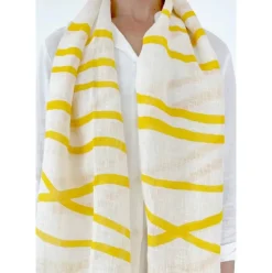 Linen Scarf - Loopy Yellow