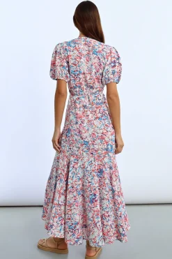 Long Printed Wrap Dress