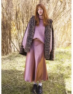 Long Satin Skirt - Pink
