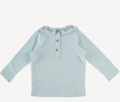 Long Sleeve Embroidered Peter Pan Tee