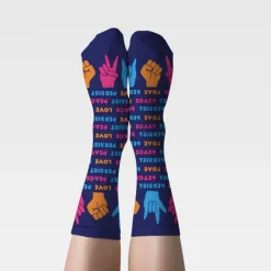 Love Peace Persist Crew Socks - Women's