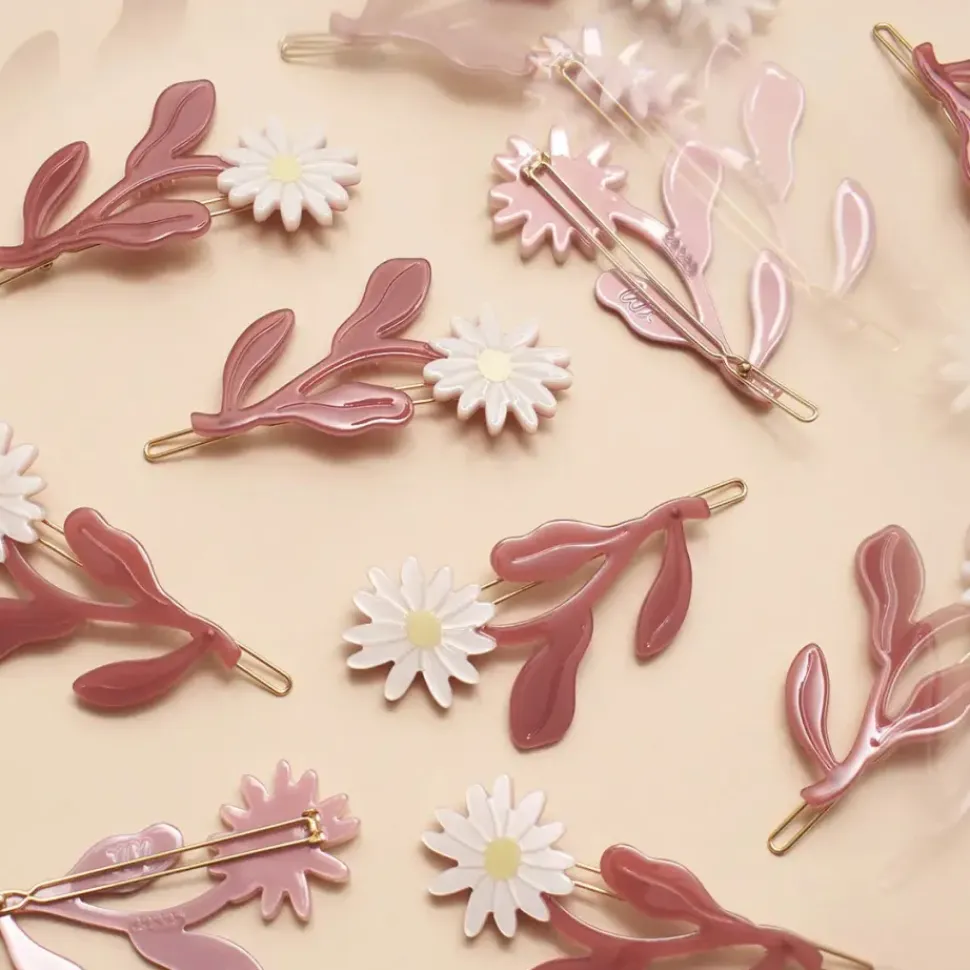 Marguerite Daisy Flower Barrette Set