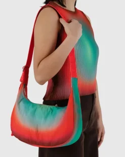 Medium Nylon Baggu Crescent Bag - Rain