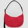 Medium Nylon Baggu Crescent Bag - Candy Apple